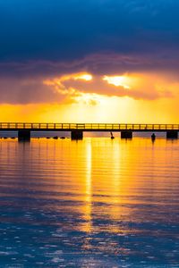 Preview wallpaper pier, sea, sunset, nature