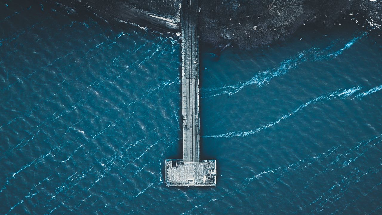 Wallpaper pier, sea, top view, helsinki, finland