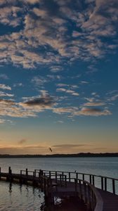 Preview wallpaper pier, sea, water, sky, clouds