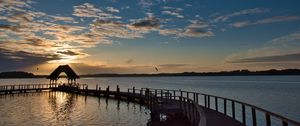 Preview wallpaper pier, sea, water, sky, clouds