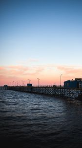 Preview wallpaper pier, sea, water, dusk