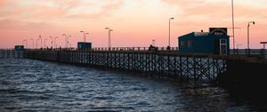 Preview wallpaper pier, sea, water, dusk