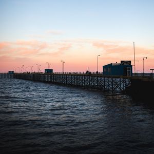 Preview wallpaper pier, sea, water, dusk