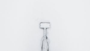 Preview wallpaper pier, snow, aerial view, winter, white, minimalism