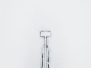 Preview wallpaper pier, snow, aerial view, winter, white, minimalism