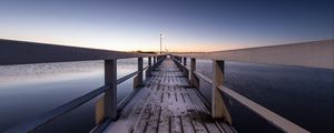 Preview wallpaper pier, snow, bridge, sunset, helsinki, finland
