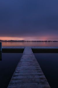 Preview wallpaper pier, sunset, horizon, night