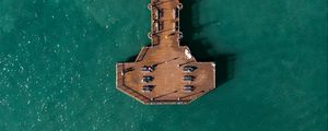 Preview wallpaper pier, water, aerial view, sea