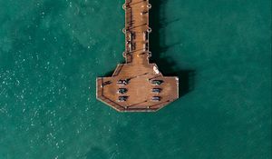 Preview wallpaper pier, water, aerial view, sea