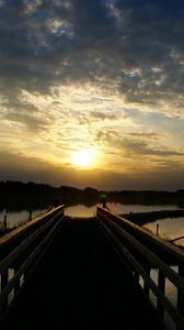 Preview wallpaper pier, water, decline, evening