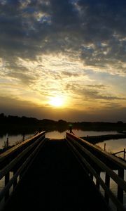 Preview wallpaper pier, water, decline, evening