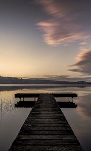 Preview wallpaper pier, water, evening, horizon
