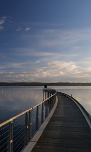 Preview wallpaper pier, water, horizon, twilight, landscape
