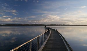 Preview wallpaper pier, water, horizon, twilight, landscape