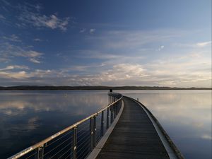 Preview wallpaper pier, water, horizon, twilight, landscape