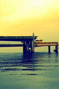 Preview wallpaper pier, wooden, lake, boards, colors, paints, ripples, water