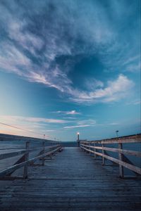 Preview wallpaper pier, wooden, lantern, sea, horizon