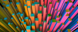 Preview wallpaper pillars, squares, volume, colorful, 3d