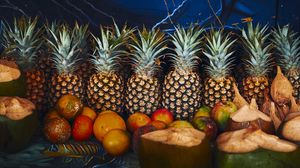 Preview wallpaper pineapple, fruit, coconuts