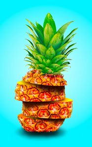 Preview wallpaper pineapple, fruit, exotic, slices