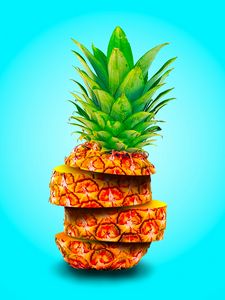 Preview wallpaper pineapple, fruit, exotic, slices