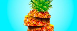 Preview wallpaper pineapple, fruit, exotic, slices