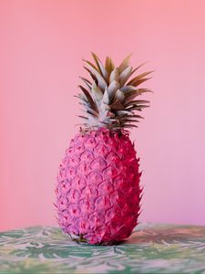 Preview wallpaper pineapple, fruit, pink, paint, tropical