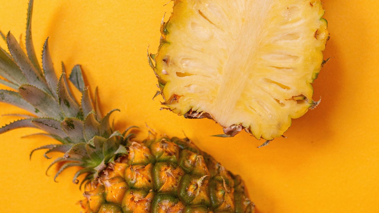 Wallpaper pineapple, fruit, yellow