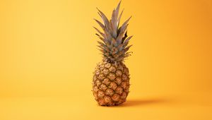 Preview wallpaper pineapple, fruit, yellow background