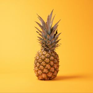 Preview wallpaper pineapple, fruit, yellow background
