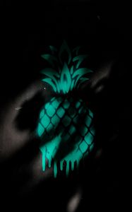 Preview wallpaper pineapple, graffiti, shadow, dark, wall