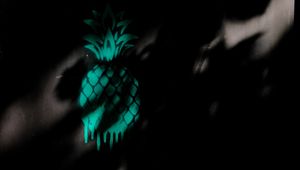 Preview wallpaper pineapple, graffiti, shadow, dark, wall