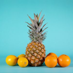 Preview wallpaper pineapple, oranges, lemons, fruits