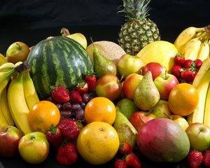 Preview wallpaper pineapple, watermelon, apples, fruit