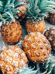 Preview wallpaper pineapples, fruit, fresh, ripe