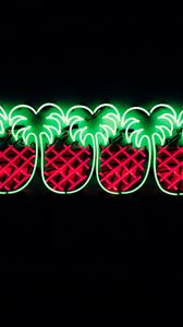 Preview wallpaper pineapples, neon, light, signboard
