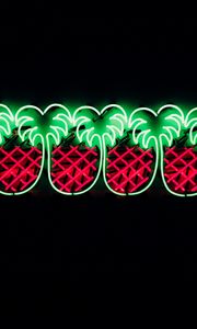 Preview wallpaper pineapples, neon, light, signboard