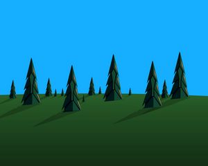 Preview wallpaper pines, trees, vector, art