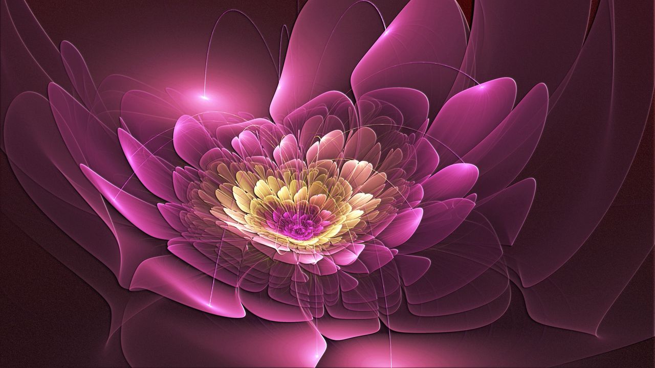 Wallpaper pink, flower, form, fractal