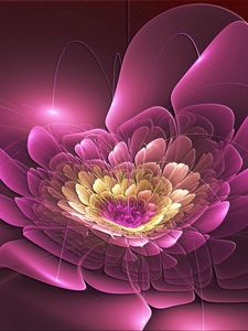 Preview wallpaper pink, flower, form, fractal