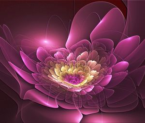 Preview wallpaper pink, flower, form, fractal