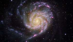 Preview wallpaper pinwheel galaxy, galaxy, glow, stars, space