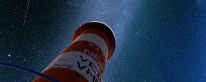 Preview wallpaper pipe, bottom view, starry sky, milky way, night