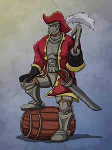 Preview wallpaper pirate, armor, hat, hook, art
