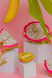 Preview wallpaper pitahaya, dragonfruit, kiwi, banana, fruit, tropical