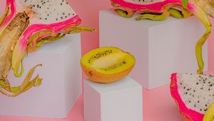 Preview wallpaper pitahaya, dragonfruit, kiwi, banana, fruit, tropical