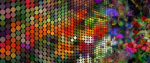 Preview wallpaper pixels, circles, colorful, generative art