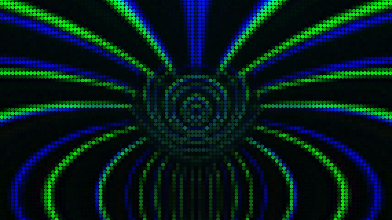 Wallpaper pixels, points, lines, multi-colored, green, blue