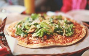 Preview wallpaper pizza, vegetables, sauce