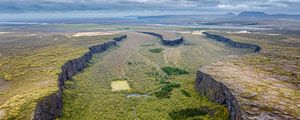 Preview wallpaper plain, relief, trees, river, aerial view, nature